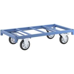 Plattformwagen MODULAR, Tragfähigkeit 1200 kg, Ladefläche 1300 x 700 mm, 2 Lenkrollen mit Doppelstopp, 2 Bockrollen eurokraft pro