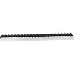 kaiserkraft Rollenleiste mit Zylinderrollen, Teilung 52 mm, Ø 50 mm, Kunststoff, Länge 1,2 m, ab 4 Stk