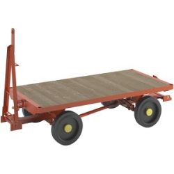 kaiserkraft Schlepperanhänger, 4-Rad-Achsschenkel-Lenkung, Tragfähigkeit 2 t, Ladefläche 2,0 x 1,0 m, Vollgummireifen