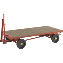 kaiserkraft Schlepperanhänger, 4-Rad-Achsschenkel-Lenkung, Tragfähigkeit 3 t, Ladefläche 2,5 x 1,25 m, Vollgummireifen