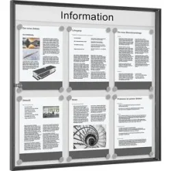 kaiserkraft Schaukasten METALLIC, Hochformat, für 6 x DIN A4