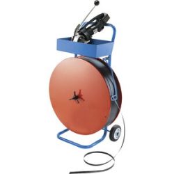 kaiserkraft Umreifungs-Set, PP-Band, halbautomatisches Spann- und Verschlussgerät, fahrbarer Abroller, Band, Bandbreite 13 mm