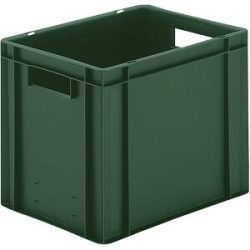 kaiserkraft Euro-Format-Stapelbehälter, Wände und Boden geschlossen, LxBxH 400 x 300 x 320 mm, grün, VE 5 Stk