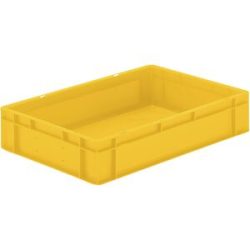kaiserkraft Euro-Format-Stapelbehälter, Wände und Boden geschlossen, LxBxH 600 x 400 x 120 mm, gelb, VE 5 Stk