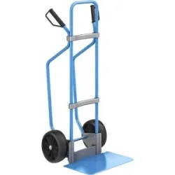 Sackkarre mit Kufen, blau, Schaufel-BxT 450 x 350 mm, blau, Vollgummibereifung, ab 5 Stk eurokraft pro