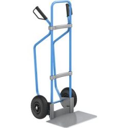 Sackkarre mit Kufen, blau, Schaufel-BxT 450 x 350 mm, verzinkt, Luftbereifung, ab 5 Stk eurokraft pro