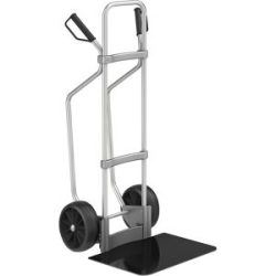 Aluminium-Sackkarre mit Kufen, Schaufel-BxT 450 x 500 mm, schwarz, Vollgummibereifung, ab 2 Stk eurokraft pro