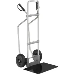 Aluminium-Sackkarre mit Kufen, Schaufel-BxT 450 x 500 mm, schwarz, Luftbereifung, ab 2 Stk eurokraft pro