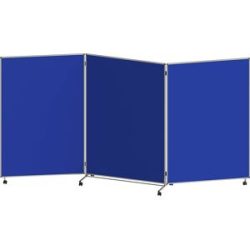 Präsentationswand, faltbar und mobil, HxBxT 1905 x 3640 x 500 mm, blau eurokraft basic