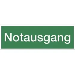 kaiserkraft Kombizusatzschild mit Text für Rettungszeichen, Notausgang, Folie, VE 10 Stk, Folie, LxHxT 300 x 100 x 0,1 mm