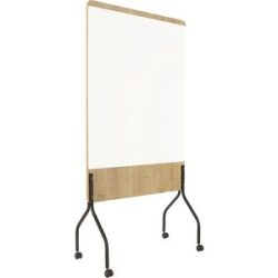 Mobiles Whiteboard Rocada Natural, drehbar, magnethaftend, Stahl auf Melaminholzplatte, Tafelfläche mit B 1000 x H 1200 mm