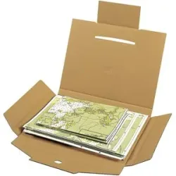 Flachformat-Verpackung, mit Verschlusslasche, VE 25 Stk, Innen-LxBxH 330 x 230 x 30 mm, ab 10 VE ratioform