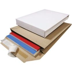 Faltentasche aus Vollpappe, höhenvariabel, LxB 353 x 250 mm, weiß, VE 50 Stk, ab 5 VE ratioform