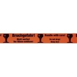 PVC-Warnklebeband, Aufdruck Bruchgefahr!/Handle with care!, Bandbreite 50 mm, Palette mit VE 1800 Stk ratioform