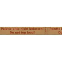 Papier-Warnband, Aufdruck Palette bitte nicht belasten!, VE 6 Stk, braun/rot, ab 10 VE ratioform terra