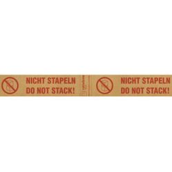 Papier-Warnband, Aufdruck NICHT STAPELN/DO NOT STACK!, VE 6 Stk, braun/rot ratioform terra