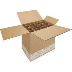 Flaschenkarton Post/DHL, mit Kartoneinlage, VE 10 Stk, Innenmaße 409 x 300 x 383 mm, für 12 Flaschen ratioform