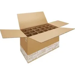 Flaschenkarton Post/DHL, mit Kartoneinlage, VE 10 Stk, Innenmaße 640 x 305 x 383 mm, für 18 Flaschen ratioform