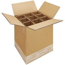 Flaschenkarton Post/DHL, mit Kartoneinlage, VE 10 Stk, Innenmaße 320 x 305 x 369 mm, für 9 Flaschen, ab 10 VE ratioform