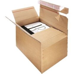 Varibox Karton, braun, höhenverstellbar, LxBxH 325 x 240 x 250 mm, 1-wellig, Palette mit VE 640 Stk ratioform flow