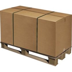 Palettencontainer, braun, Innenmaße 785 x 580 x 400 mm, 2-wellig, Palette mit VE 130 Stk ratioform terra