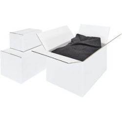 Wellpapp-Faltkarton, außen/innen weiß, LxBxH 200 x 150 x 100 mm, ab 50 Stk ratioform terra