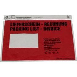 Recycling-Dokumententaschen, Aufdruck Lieferschein - Rechnung, VE 250 Stk, LxB 240 x 185 mm, ab 10 VE ratioform