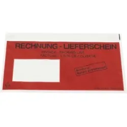 Dokumententaschen, blickdicht, Aufdruck Lieferschein - Rechnung, VE 250 Stk, LxB 240 x 140 mm, ab 5 VE ratioform