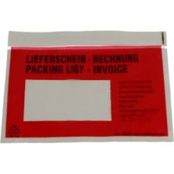 Dokumententaschen Premium, Aufdruck Lieferschein - Rechnung, VE 500 Stk, LxB 175 x 140 mm ratioform
