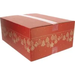 Versandkarton Motiv Garland, VE 15 Stk, Innenmaße 390 x 290 x 126 mm, rot ratioform terra