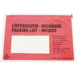 Recycling-Dokumententaschen, Aufdruck Lieferschein - Rechnung, VE 1000 Stk, LxB 175 x 140 mm ratioform
