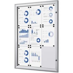 Schaukasten mit Flügeltür, Außen-BxHxT 742 x 1005 x 33 mm, Metallrückwand eurokraft pro