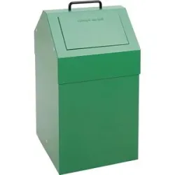 kaiserkraft Wertstoffbehälter mit Einwurfklappe, Volumen 45 l, BxHxT 320 x 650 x 310 mm, stationär, grün RAL 6024