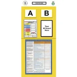 kaiserkraft Regal-Infoboard Doppelmarkierung, Bewertung, HxB 2000 x 900 mm, gelb