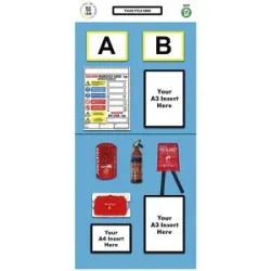 kaiserkraft Regal-Infoboard Doppelmarkierung, Brandschutz, HxB 2000 x 900 mm, blau