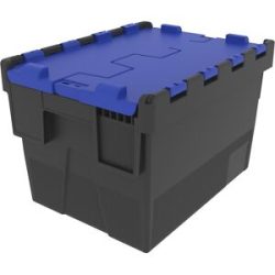 kaiserkraft Mehrweg-Stapelbehälter, LxBxH 400 x 300 x 264 mm, schwarz/blau