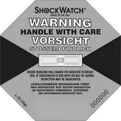 kaiserkraft Shockwatch® Präzisionsindikator, inkl. Label, VE 10 Stk, 17 g / 50 ms, grau, ab 5 VE