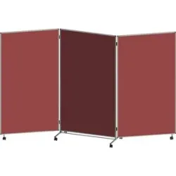 Präsentationswand, faltbar und mobil, HxBxT 1905 x 3040 x 500 mm, rotbraun eurokraft basic