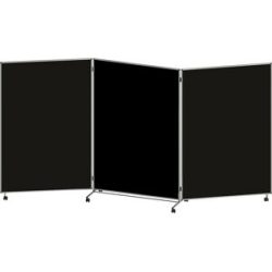 Präsentationswand, faltbar und mobil, HxBxT 1905 x 3640 x 500 mm, schwarz eurokraft basic