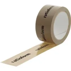 kaiserkraft PVC-Klebeband, individuell bedruckt, VE 36 Rollen, Druck 1-farbig, braun, ab 4 VE