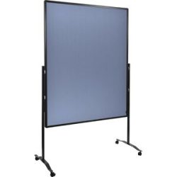 Legamaster PREMIUM PLUS Moderationswand, höhenverstellbar, Hoch- und Querformat, Filz, blau-grau