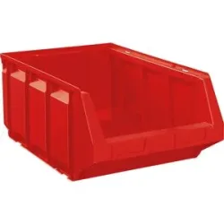 kaiserkraft Sichtlagerkasten aus Polyethylen, LxBxH 603 x 373 x 247 mm, rot, VE 4 Stk