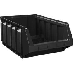 kaiserkraft Sichtlagerkasten aus Polyethylen, LxBxH 705 x 440 x 297 mm, schwarz, VE 4 Stk