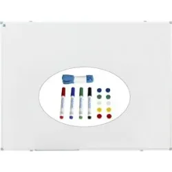 Whiteboard-Set Economy inkl. Zubehör, Stahl, lackiert, BxH 2000 x 1000 mm eurokraft pro