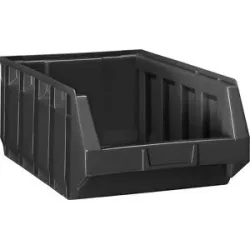 kaiserkraft Sichtlagerkasten aus Polyethylen, LxBxH 480 x 297 x 189 mm, schwarz, VE 12 Stk