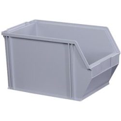 kaiserkraft Sichtlagerkasten aus Polystyrol, Länge 350 mm, BxH 200 x 200 mm, VE 12 Stk, grau