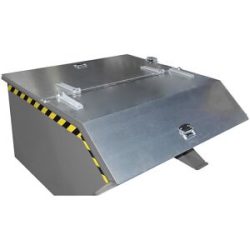 Klappdeckel, für Behälter-Inhalt 1,0 m³, verzinkt eurokraft pro