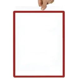 kaiserkraft Rahmen mit Klarsichtfolie, Papierformat A4, VE 10 Stk, magnetisch, rot