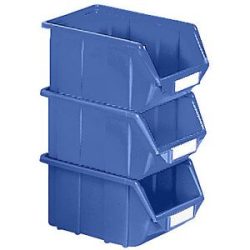 kaiserkraft Sichtlagerkasten aus Polypropylen, LxBxH 125 x 113 x 64 mm, VE 30 Stück, blau, VE 30 Stk
