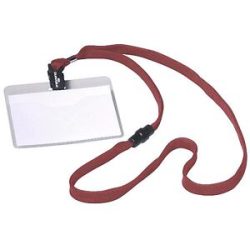 Namensschild mit Textilband, mit Klemme, HxB 60 x 90 mm, rot, VE 40 Stk DURABLE